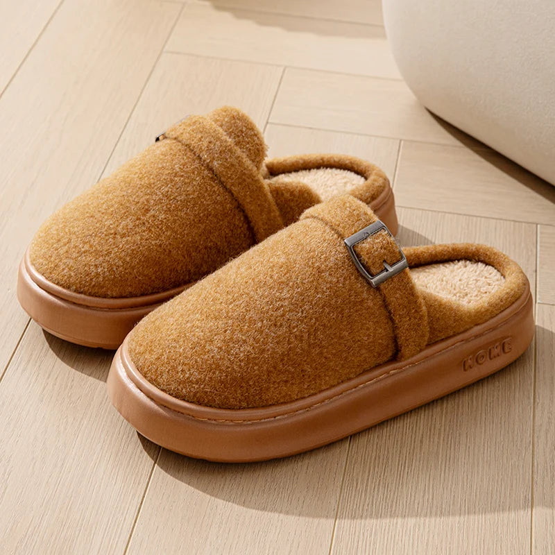 Winter Women's Slippers Home Plush Luxury Designer Woman Shoes Indoor Fluffy Fashion Platform Fuzzy Fur Slides Elegant Flat Soft