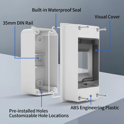 Distribution Box HT Series Junction Box 2/3 Way PC Plastic Outdoor Electrical IP65 Waterproof Fuse Boxes with Terminal DIN Rail