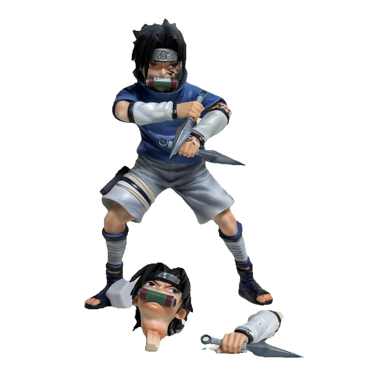 New 18.5cm Naruto Anime Figure Uchiha Sasuke Figurine Collectible Kagebunsin No Jyutu Pvc Statue Model For Boy Room Ornament Toy