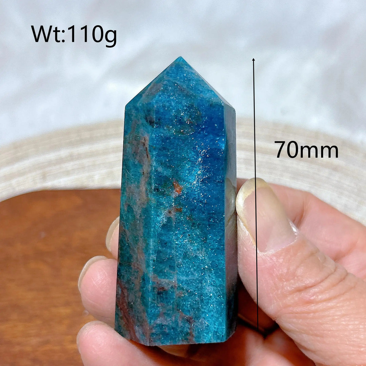 Natural Crystal Blue Flashy Apatite Tower Healing Gemstones High Quality Mineral Reiki Ornament Home Decorations Gift