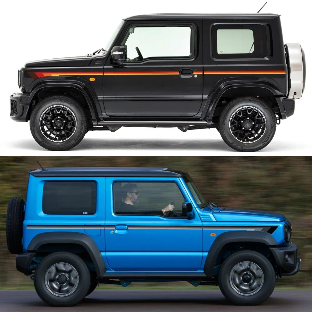 For SUZUKI JIMNY JB74W JB64W Car Door Side Stickers Auto Boby Stripe Decal Kit Waterproof Vinyl Film Car Accessories Exterior