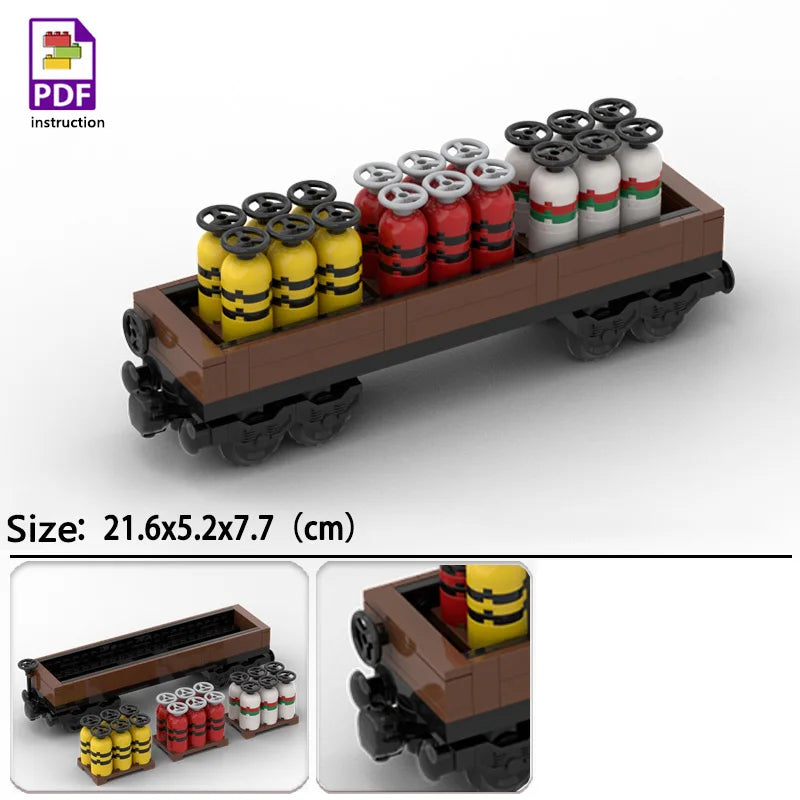 MOC Fuel Gas Tank Building Blocks Kit Wine Barrels Goods Container Forklift Bricks Toys Boys Gift