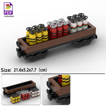 MOC Fuel Gas Tank Building Blocks Kit Wine Barrels Goods Container Forklift Bricks Toys Boys Gift