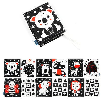 Soft Baby Books 3D Touch Feel High Contrast Cloth Book Sensory Early Learning Stroller Toys for Infant Toddler Gifts 0-12 Months
