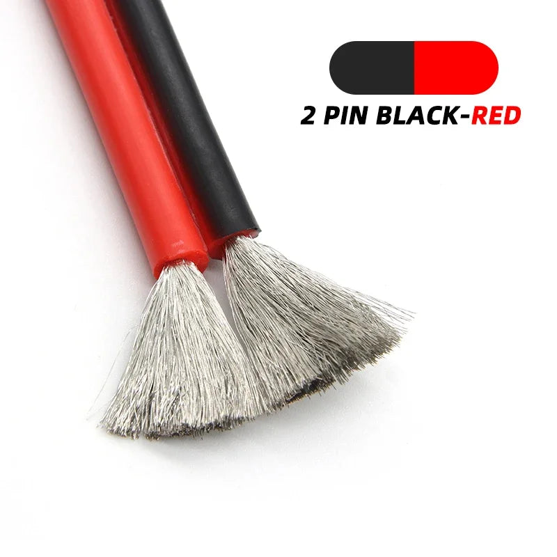 1/5/10m Flexible Silicone Wire 2 Pin or Black Red 30 28 26 24 22 20 18 16 14 12 10 8AWG Automotive Led Lamp Soft Electric Cables