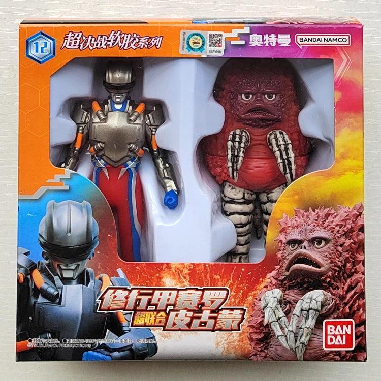 Bandai Original Ultraman TrigaTiga Galaxy Dynasel Vin Super Showdown Monster Golbadada Set Box Soft Plastic Doll Children's Gift