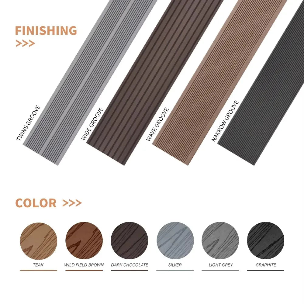 WPC Wood-Plastic Composite Flooring — Durable Outdoor Decking and Patio Paving for Gardens and Courtyards