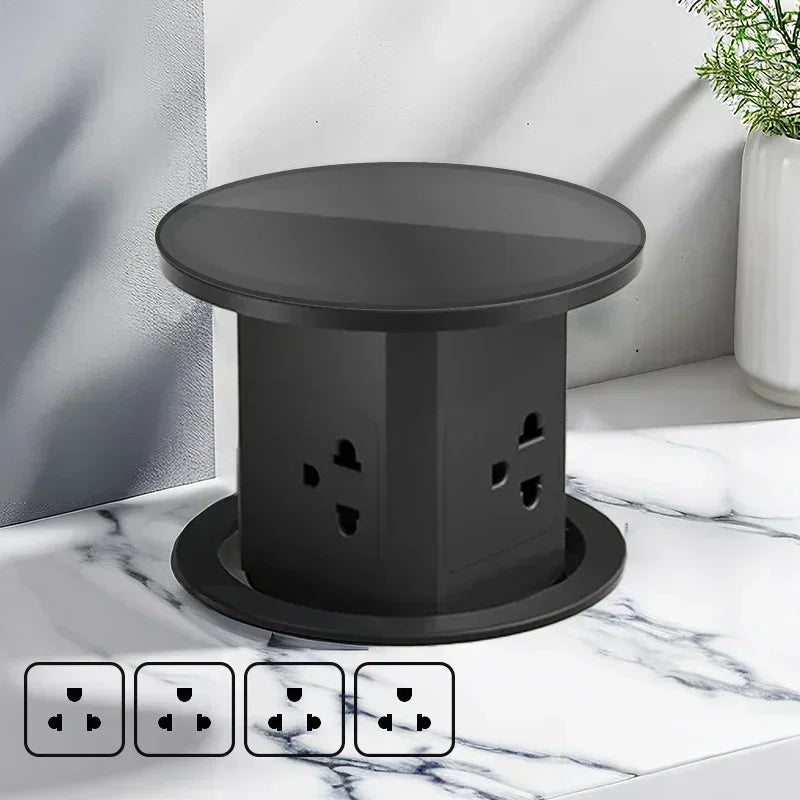 Hydraulic Lifting Socket Automatic Pop  Up Wireless Charge Universal/US/UK/TL Plug Adapter Hidden Four Sided Socket Power Supply
