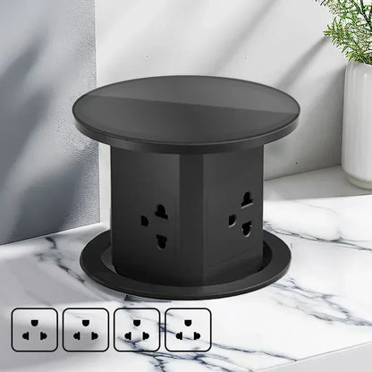Hydraulic Lifting Socket Automatic Pop  Up Wireless Charge Universal/US/UK/TL Plug Adapter Hidden Four Sided Socket Power Supply