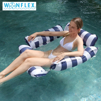 4-in-1 Multi-Purpose Water Pool Float Hammock Saddle Lounge Chair Drifter Non-Stick PVC Material for Fun Pool Relaxation