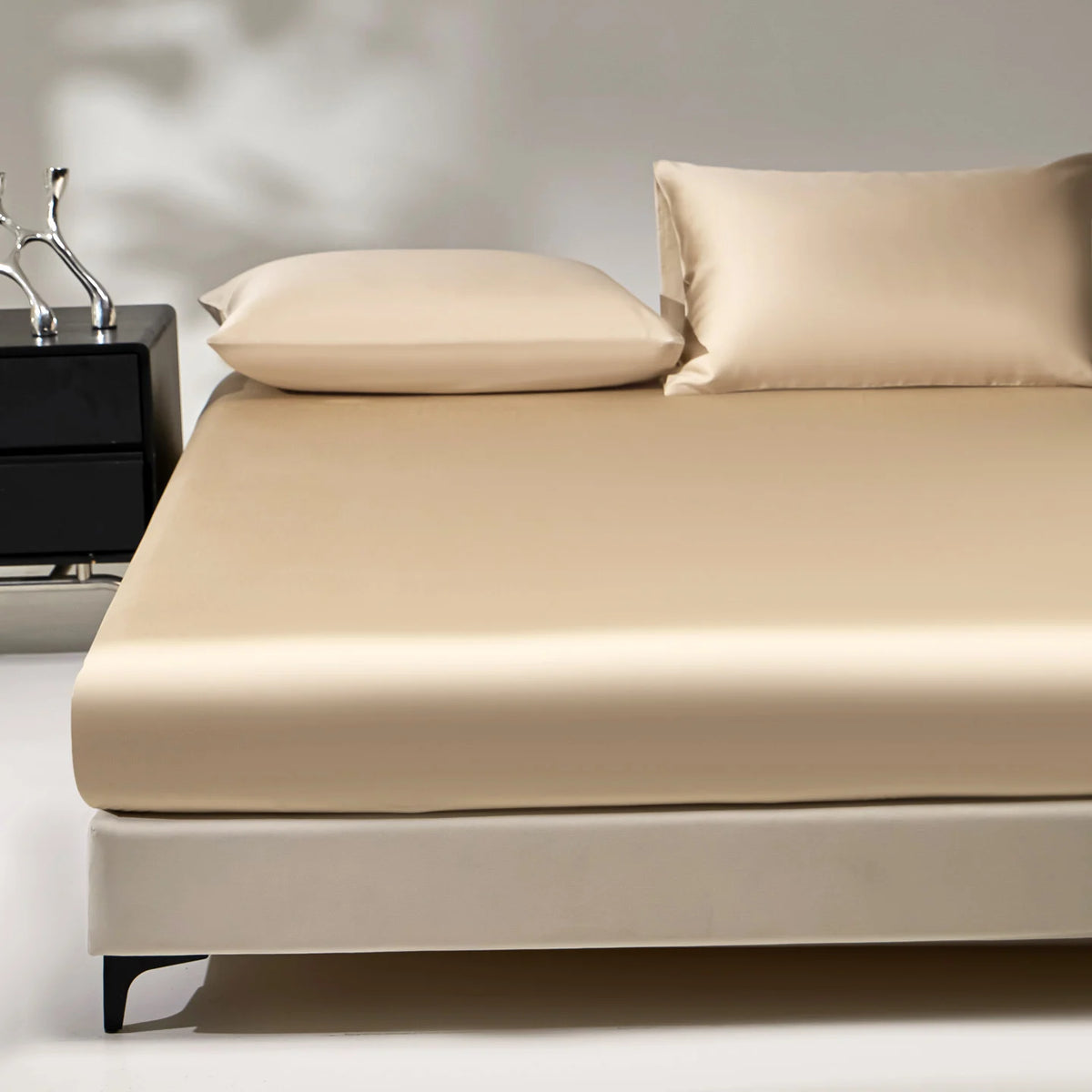 1PC Mulberry Silk Fitted Sheet Natural Silk Bed Sheet Queen King Size Bed Cover Customized Size Luxury High-End Silk Bedding