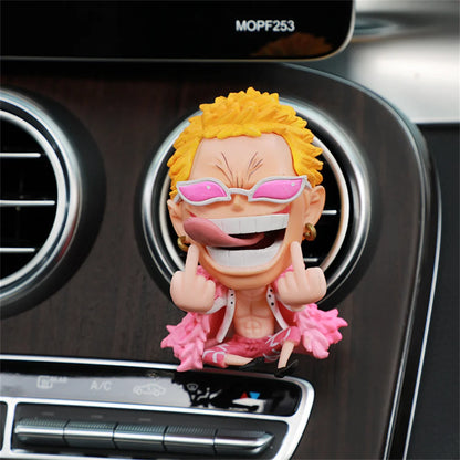 ONE PIECE Action Figures Cartoon Car Air Vents Perfume Holder Fragrance Tablet Luffy Car Accessories Decorative Ornaments Gifts