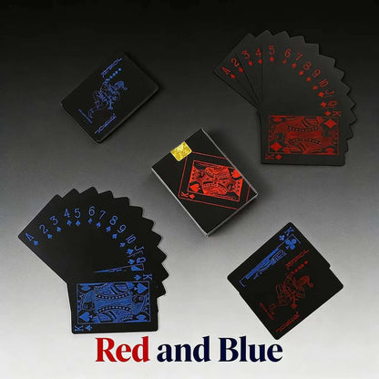 Playing Cards Game Poker Cards Board Child Kid Toy Waterproof Plastic PVC Black Blue Red Yellow Green Deck Card High-End Classy