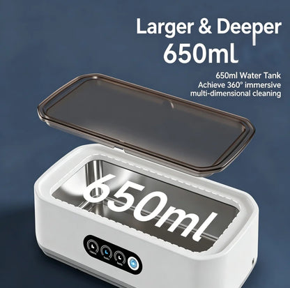 Ultrasonic Cleaner Machine Eyeglass 650ml Mini High-frequency Vibration Cleaning For Glasses Jewelry Denture Pacifier