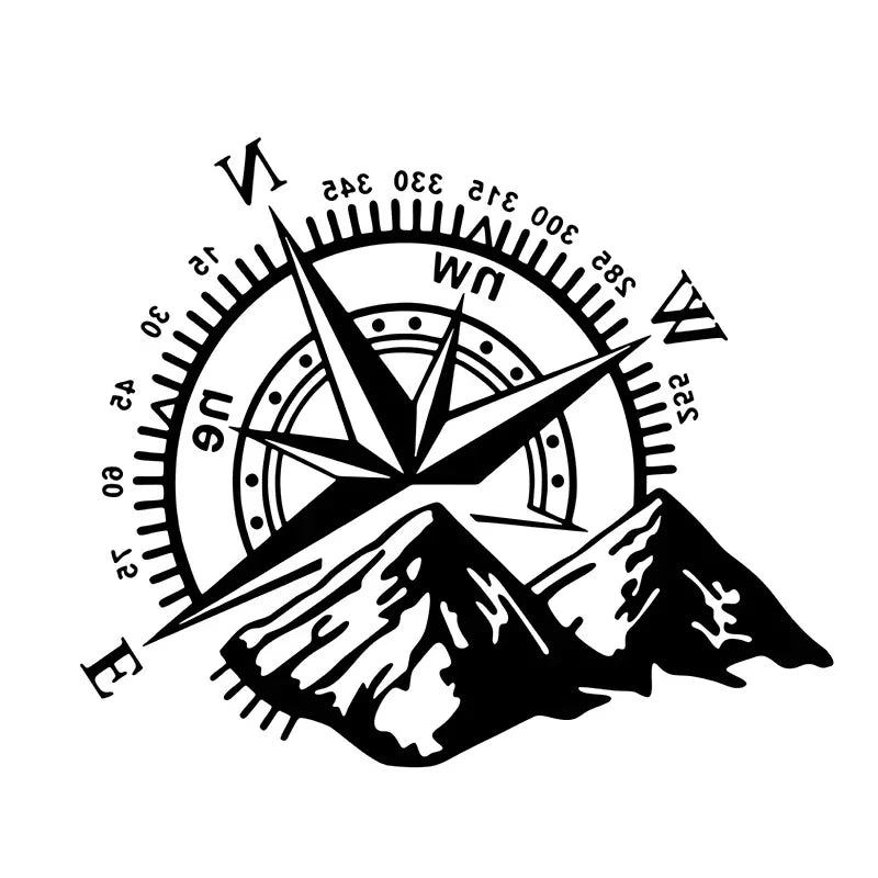 Vinyl Decal Mountain Compass Car Stickers Waterproof Auto Decor for Niva SUV 4X4 Off Road Rear Window 20cm*16.7cm