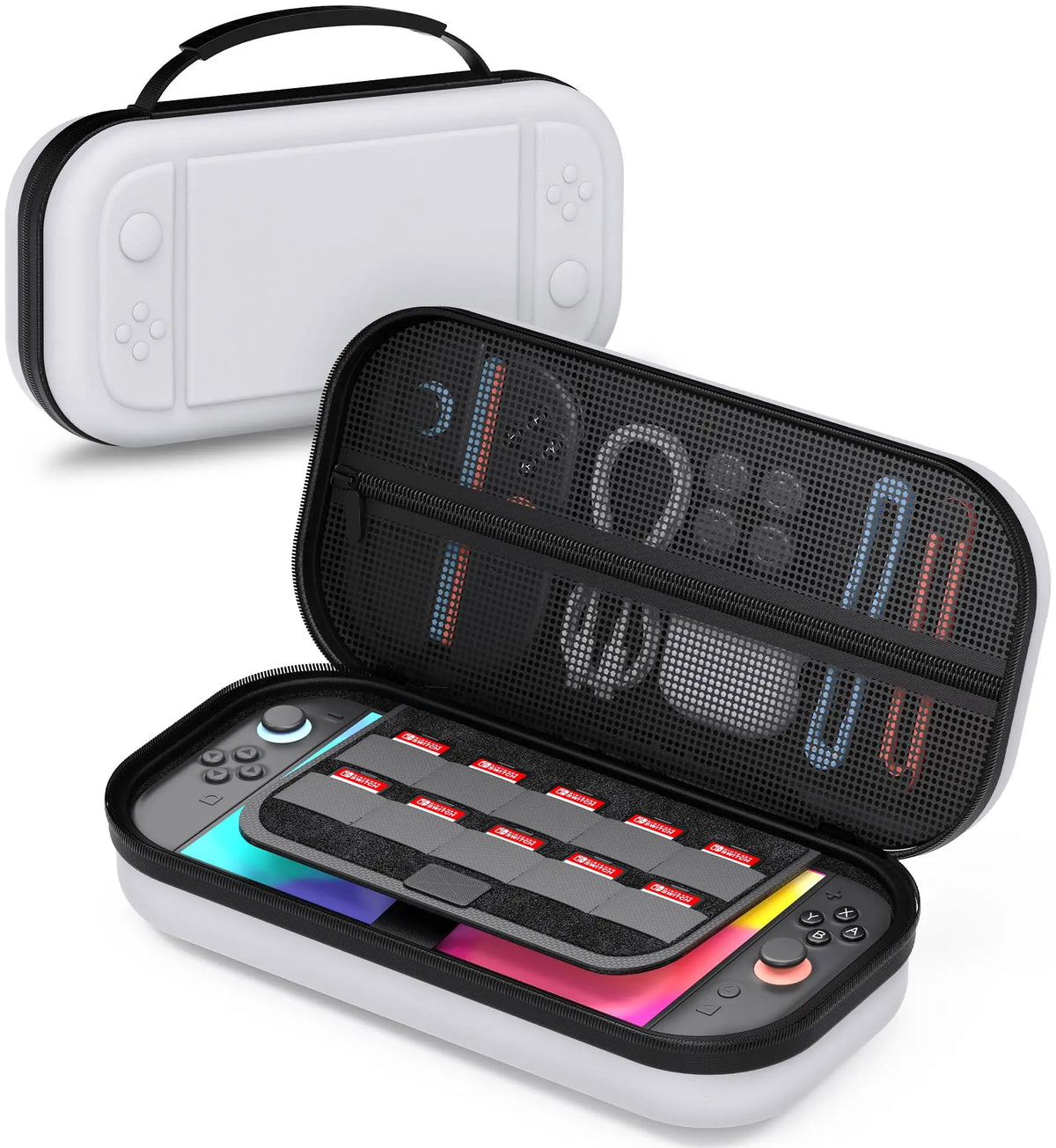 Switch 2 Large Capacity Carrying Case for Switch 2 (2025), Portable PU Hard Travel Case with Pockets for Accessories&Game Cards