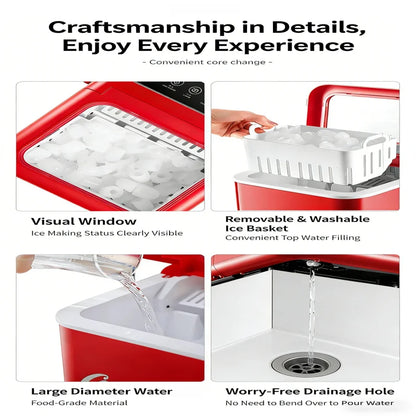 Coca Cola Electric Ice Maker Multi-functional Automatic Ice Making Machine for Home Kitchen Office Portable Ice Machine