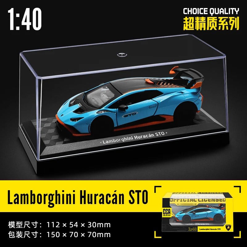 CCA MSZ 1:36~1:47 Lamborghini Aventador SVJ 63 Maserati Land Rover Guard BMW Benz Car Model With Helmet Acrylic Box Alloy Car