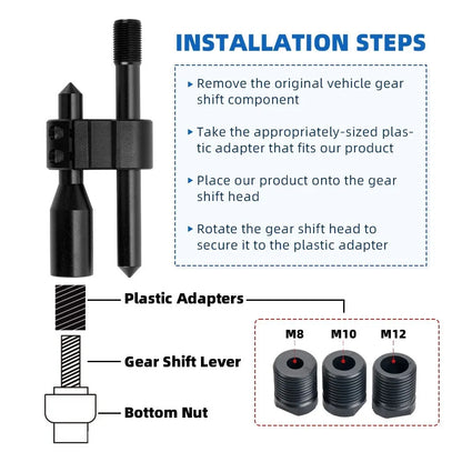 Car Aluminum H Type Gear Shift Knob Extension Adjustable Extender Shifter Lever Handle M18*1.5 M12*1.25 With Three Adapters