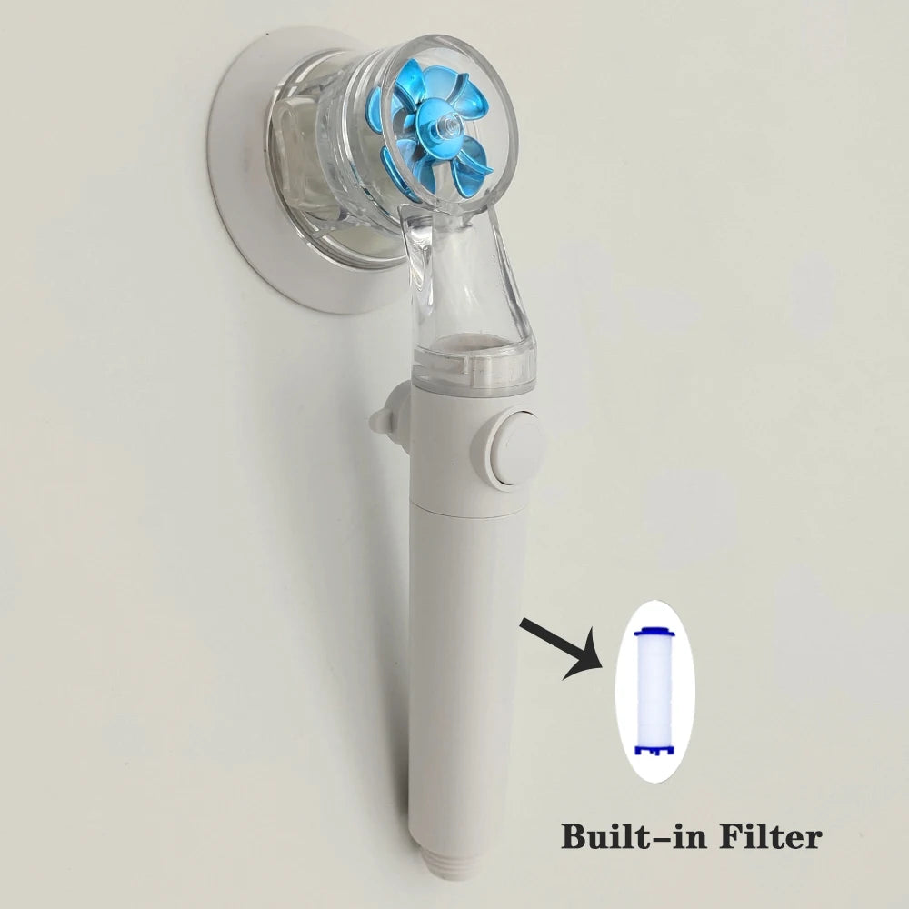 New Design Propeller Bathroom Shower Head High Pressure Water Saving With Adjustable Button Built-in Filter Handheld Shower Head