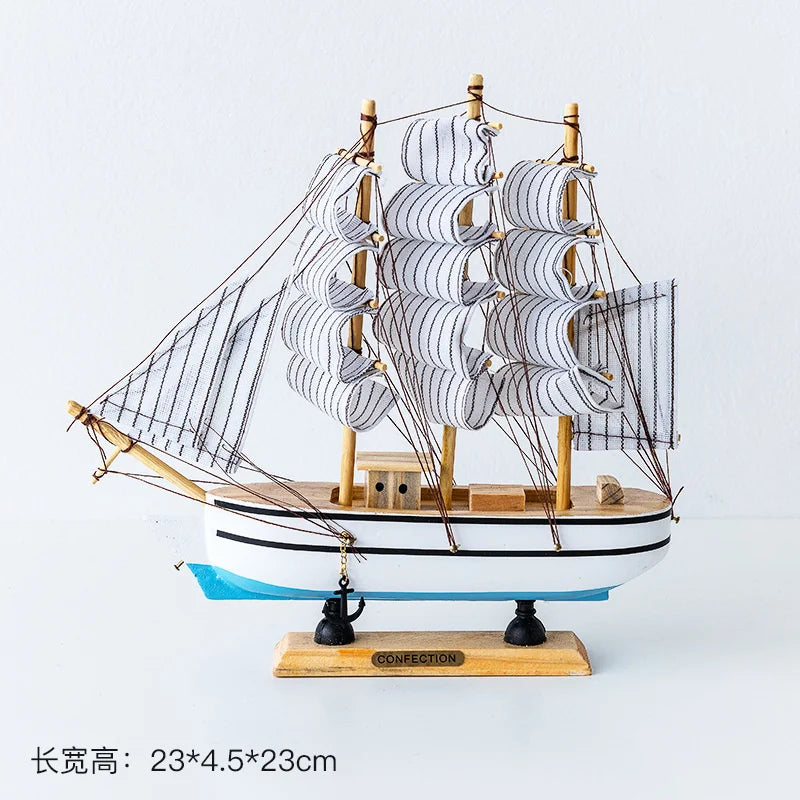Wooden Sailboat Model Handcrafted Coastal Nautical Decor Table Centerpiece For Living Room Office Desk Gift For Adults And Teens