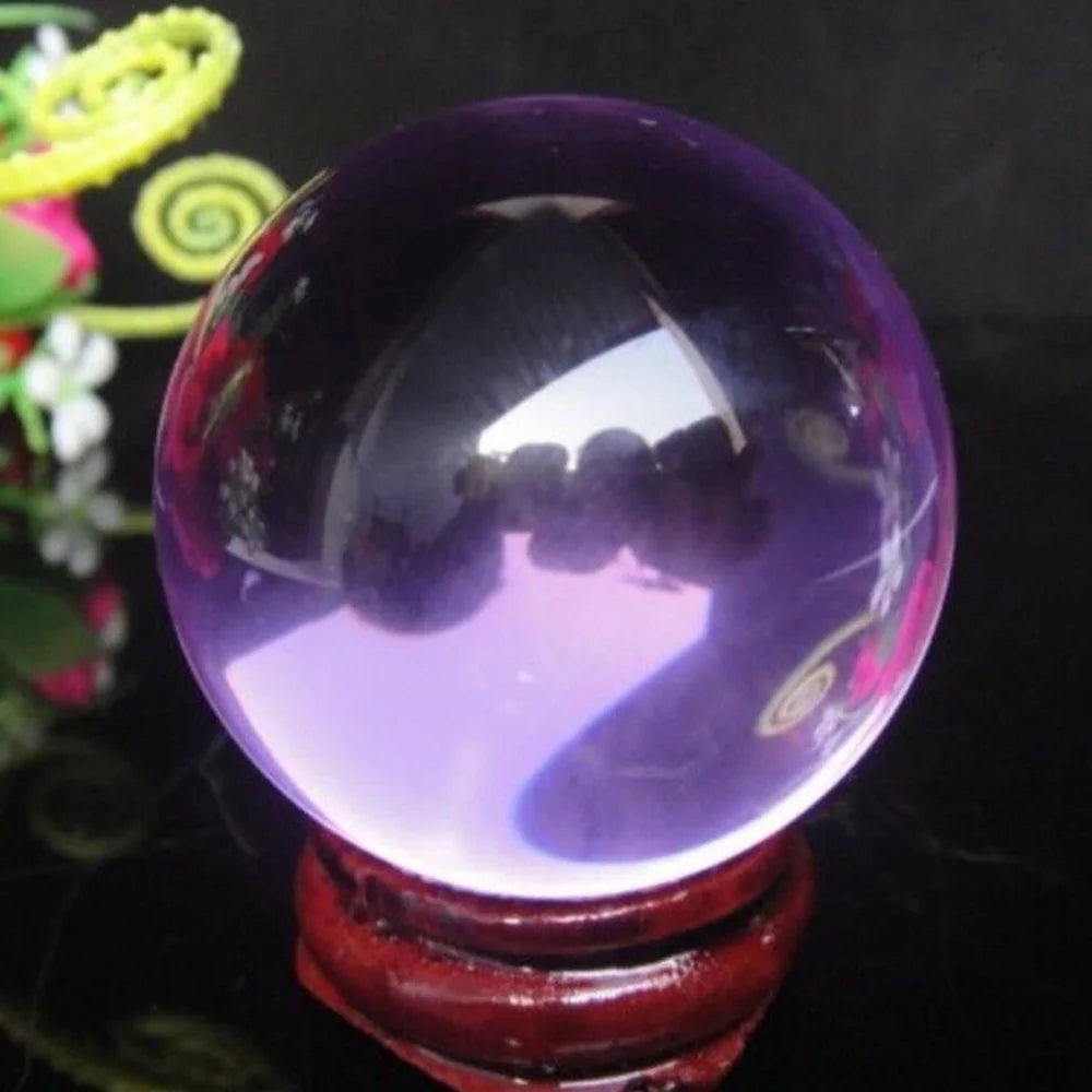 Asian Rare Natural Quartz Purple Magic Crystal Healing Fenshui Glass Ball Sphere 30/40/50/60MM Living Room Decoration