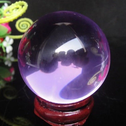 Asian Rare Natural Quartz Purple Magic Crystal Healing Fenshui Glass Ball Sphere 30/40/50/60MM Living Room Decoration