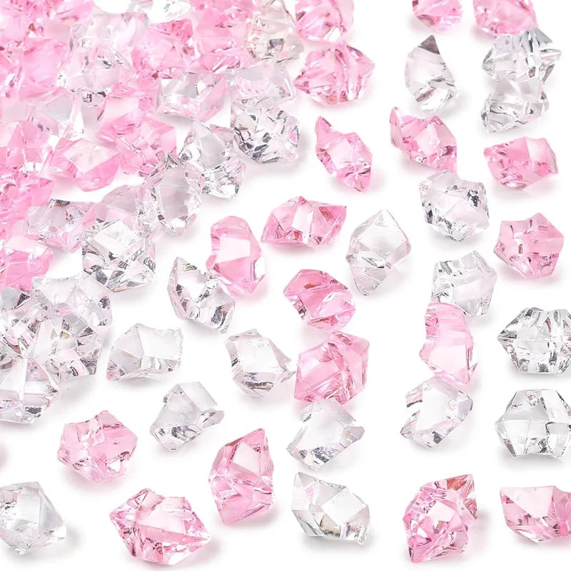 100Pc Blue Pebbles for Decorative Stones and Crystals Plastic Fake Gem Stones Acrylic Ice Rocks Crushed Diamond Stone Home Decor