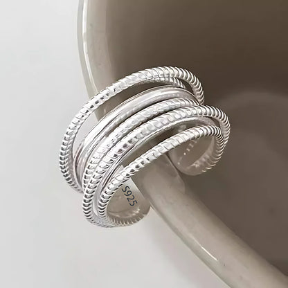 PANJBJ 925 Sterling Silver Geometry Crystal Ring For Women Ellipse Exaggerated Punk Water Drop Open Jewelry Gift Dropshipping