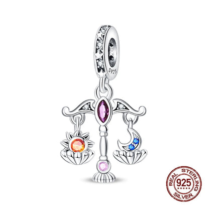100% 925 Sterling Silver Tarot Collection Pendant DIY Hourglass Beads Fit Pandach Original Bracelet Women Jewelry Birthday Gift