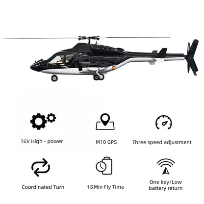 FLY WING Airwolf RC Helicopter Retractable landing gear LED light ACE Flight Control GPS 470 FLY WING Airwolf Scale Helicopter