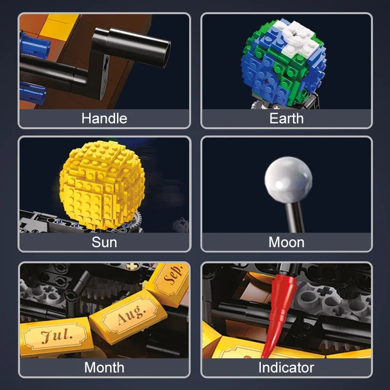 865 Pcs Cada MOC City Solar System Earth and Sun Clock Building Blocks Science Experiment Education Bricks Toys Boys Gifts