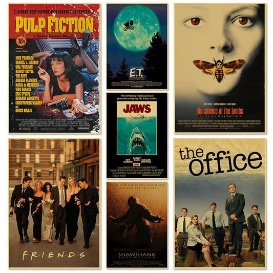 Hot Classic Canvas Painting FICTION Movie Posters The Office Friends TV Retro Home Wall Decor Poster Film Art Painting Pictures
