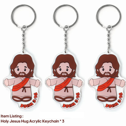 Cartoon Jesus Hug Stuffed Toy with Ornament Keychain Decoration Bedside Sofa Cushion Christmas Gift Soft Plush Doll for Kid Gift