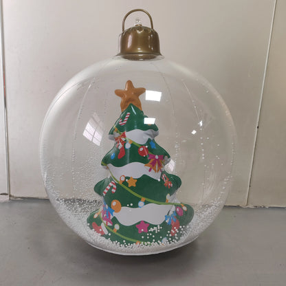 24inch Inflatable Christmas Ball Ornaments, Pvc Snowman Inflatable Christmas Decorative Balls, Suitable for Outdoor Yard, Front Porch, Swimming Pool (Christmas Tree) Inflatable Christmas Ball Decorations