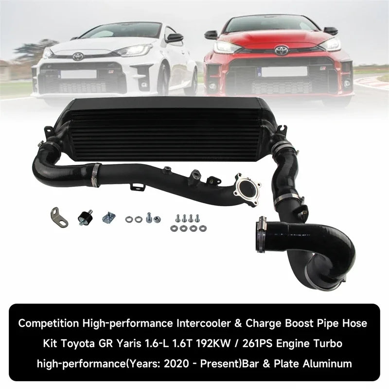 High-performance Competition Intercooler & Charge Boost Pipe Hose Kit For Toyota Toyota GR Yaris 1.6T Bar & Plate Aluminum Black