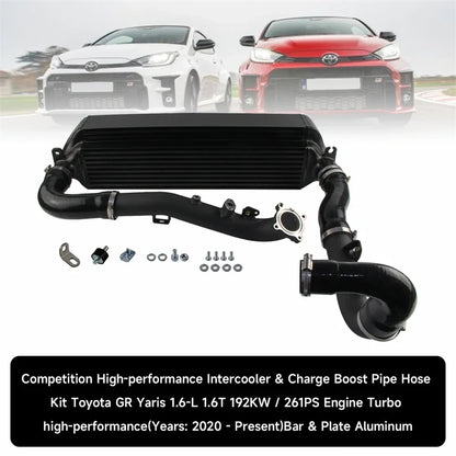 High-performance Competition Intercooler & Charge Boost Pipe Hose Kit For Toyota Toyota GR Yaris 1.6T Bar & Plate Aluminum Black