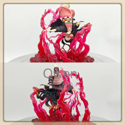 Shinobu Kocho & Nezuko Kamado Demon Slayer Kimetsu No Yaiba Figure PVC Action Statue Fighting Pose Ver Collectible Model Toys