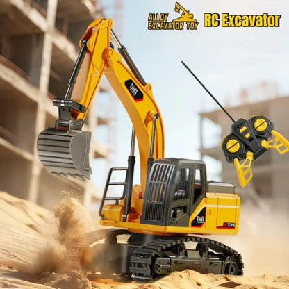 Electric Remote Control Excavator Model Toys Wireless 2.4G Fourteen Channel Drilling Grabber Toy Adult Birthday Gifts