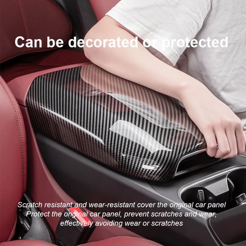For Porsche Cayenne 2011-2017 2018-2025 Car Center Control Armrest Box Panel Cover ABS Carbon Style Trim Interior Accessories