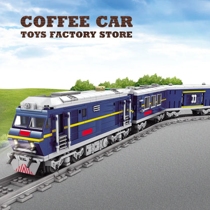 High-tech City Power Train Blocks Toys Track Moving Locomotive Model Building Kit Railway Cars MOC Bricks Friend Christmas Gifts