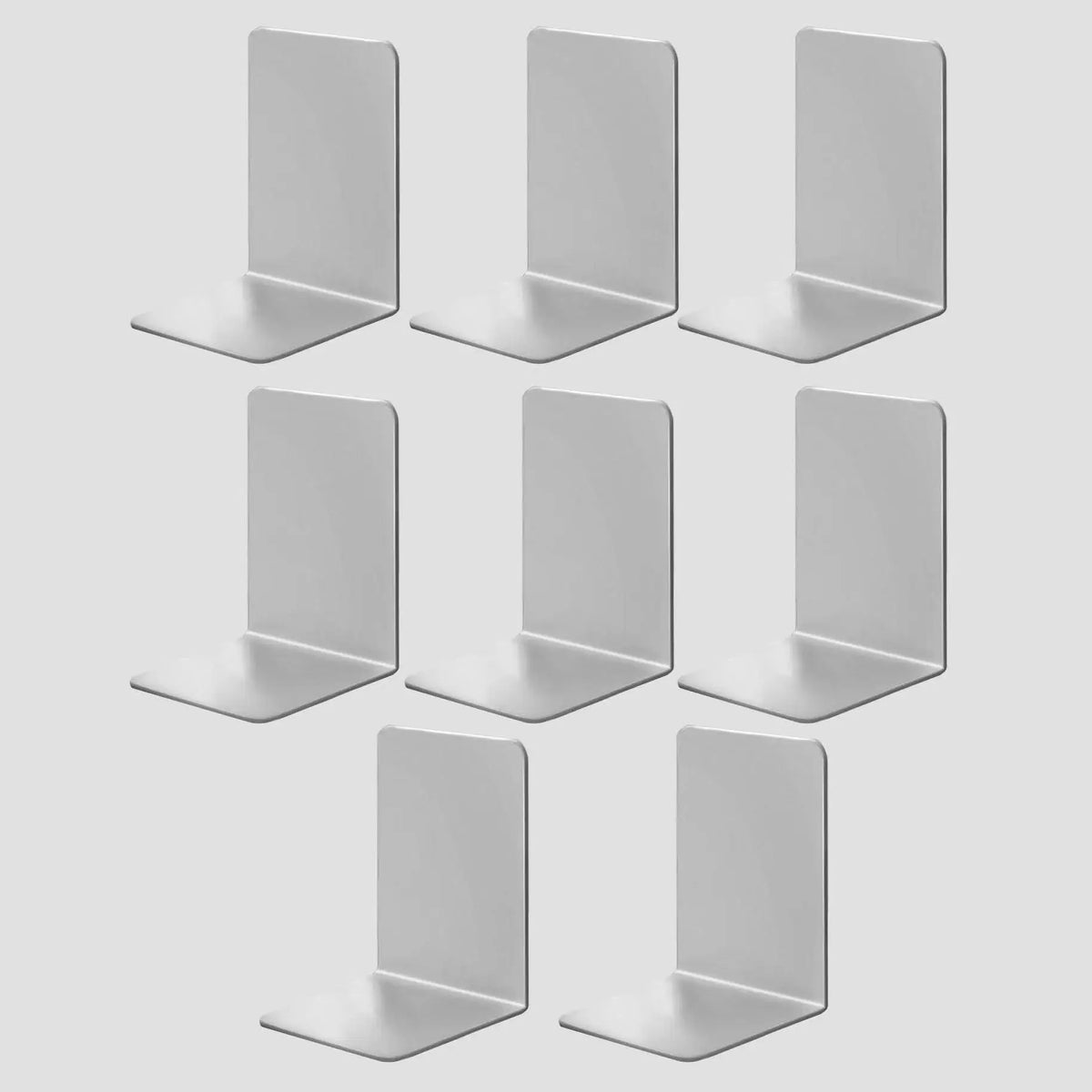 8 Pieces Bookends,Clear Bookends for Shelves,Heavy Duty Book Ends andDesktop Organizer,Book Stopper for Books/Movies/CD