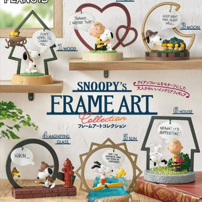 RE-MENT Snoopy Frame Art Collection Blind Box Mystery Toy Kawaii Anime Figure Accessories Desktop Decoration Miniature Ornament