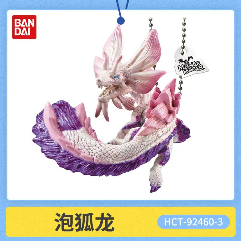 Bandai Capcom Monster Hunter Rathalos Pvc Figure Keychain Backpack Bag Pendant Collectible Hanging Charm For Adult Collectors