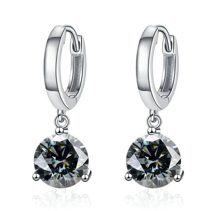 1ct/ 2ct/4ct Moissanite Diamond Earrings S925 Sliver Orginal Drop Earring Wedding Bride Jewelry with Certificate for Women