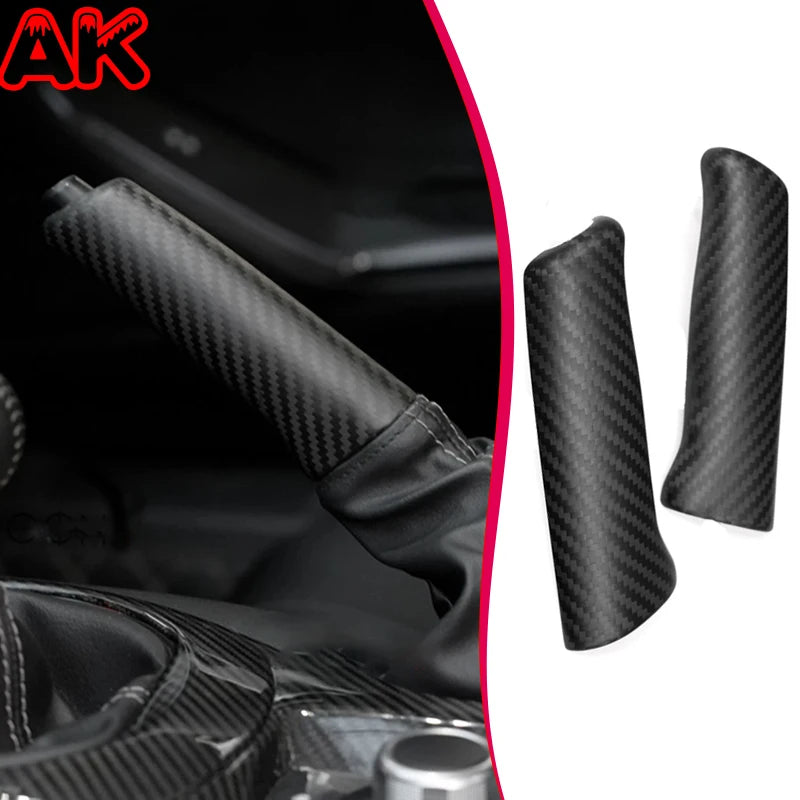 Real Carbon Car Gear Shift Handbrake Knob Trim Car Accessories For Mazda MX-5 Miata ND RF Fiat Abarth 124 Spider 2016-2024