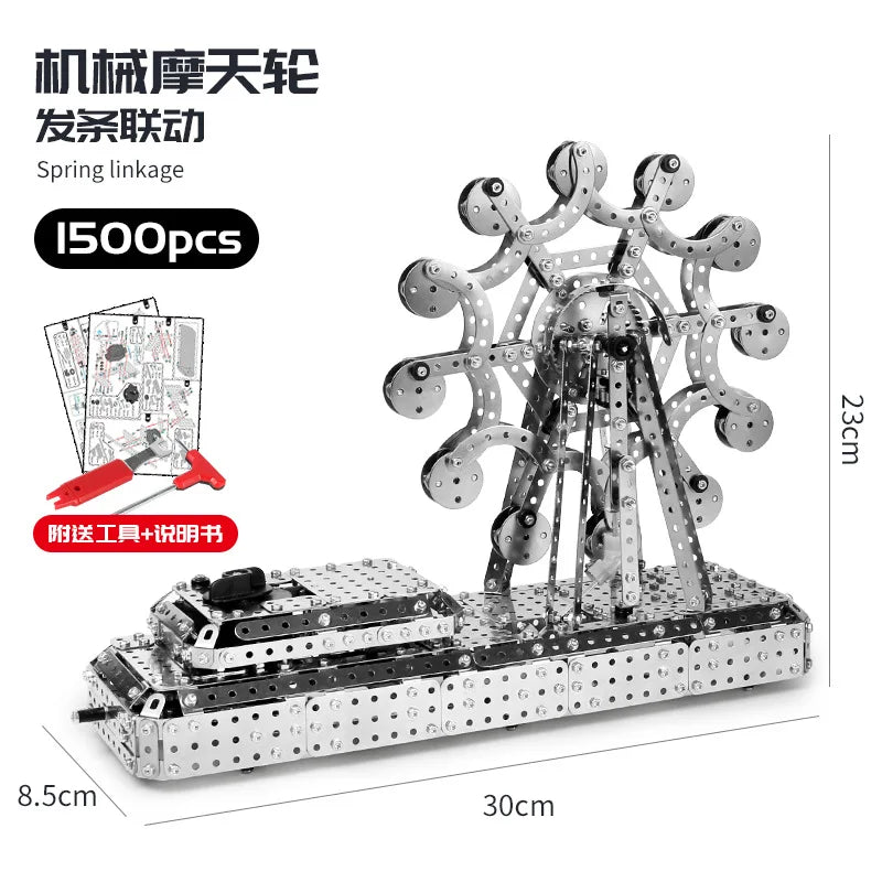 3D Metal Building Block Fighter Aircraft Model Assembly Jigsaw Toy Alloy RC Engineering Vehicle Gift Adult Assembly