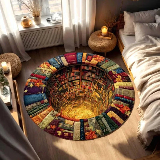 3D Vision Three-dimensional Round Home Floor Mat Trap Rug Washable Bedroom Decor Soft Carpet Anti-slip Carpets for Living Room