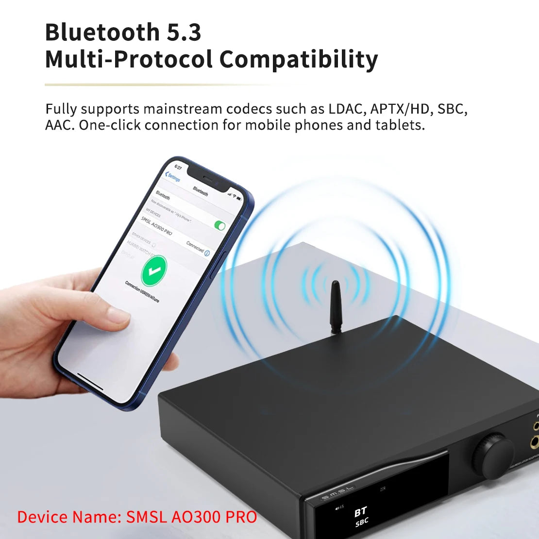 SMSL AO300 PRO Power Amplifier Headphone AMP Decoder MA5332MS MQA-CD Audio DAC XMOS XU-316 2.1 HIFI CS43131 Earphone Amplifier