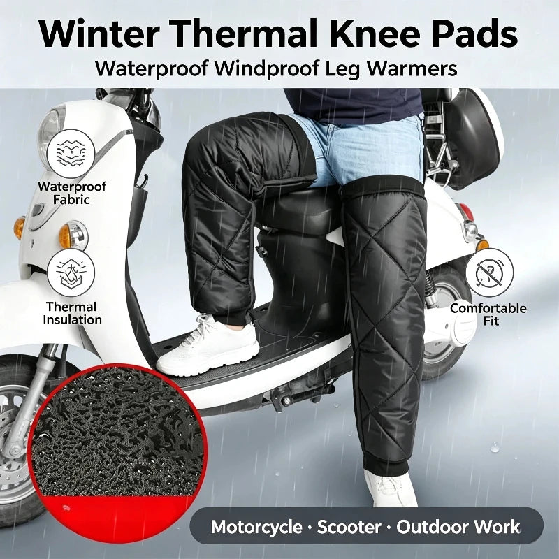 Warm Leg Sleeves Waterproof Motorcycle Knee Pads Zipper Leg Warmer Winter Thermal Knee Brace Motorcycle Leg Guards Knee Pads